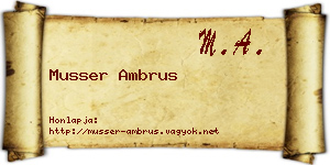 Musser Ambrus névjegykártya
